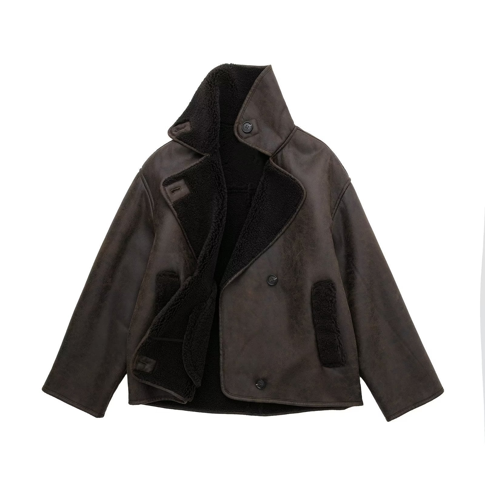 Women's Shearling-Lined Suede Jacket