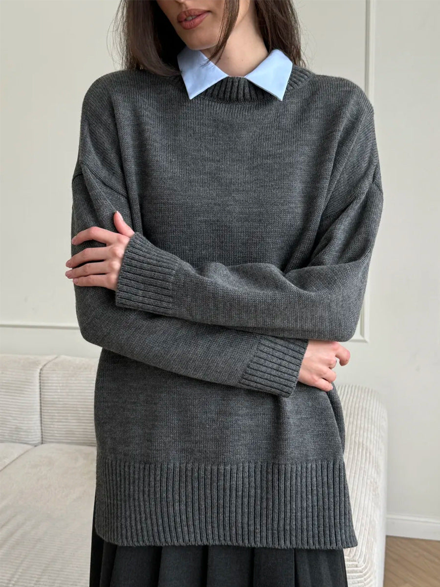 Women's Casual Split Hem Sweater