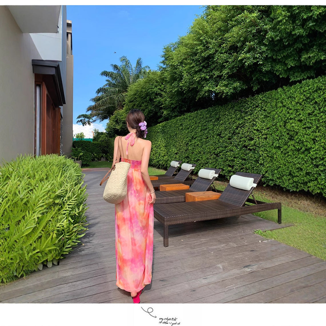 Luxury 3D Floral Halter Neck Dress