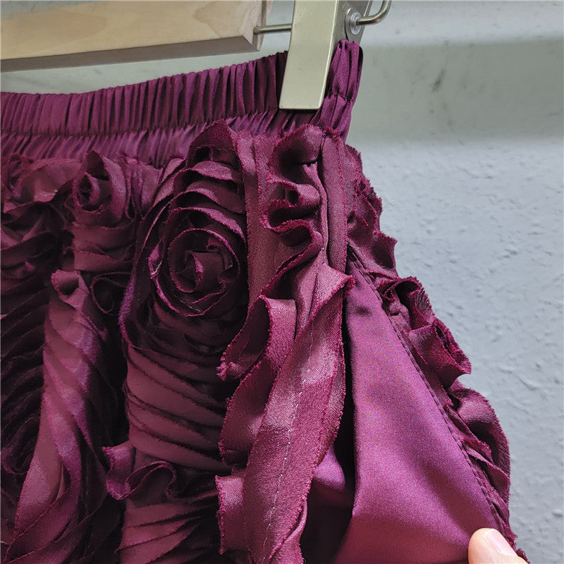 Flower Tulle A-Line Maxi Skirt