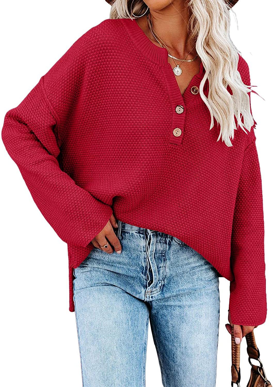 Rodney Cotton Henley Sweater - Camel