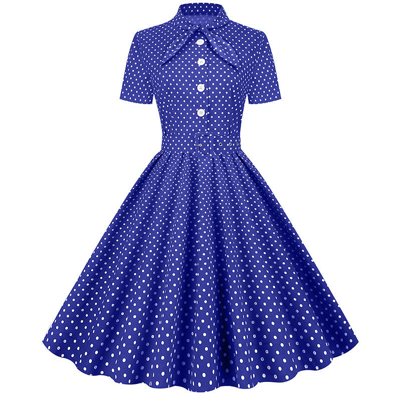 Vintage Polka Dot Short Sleeves Dresses-Dresses-Free Shipping at meselling99