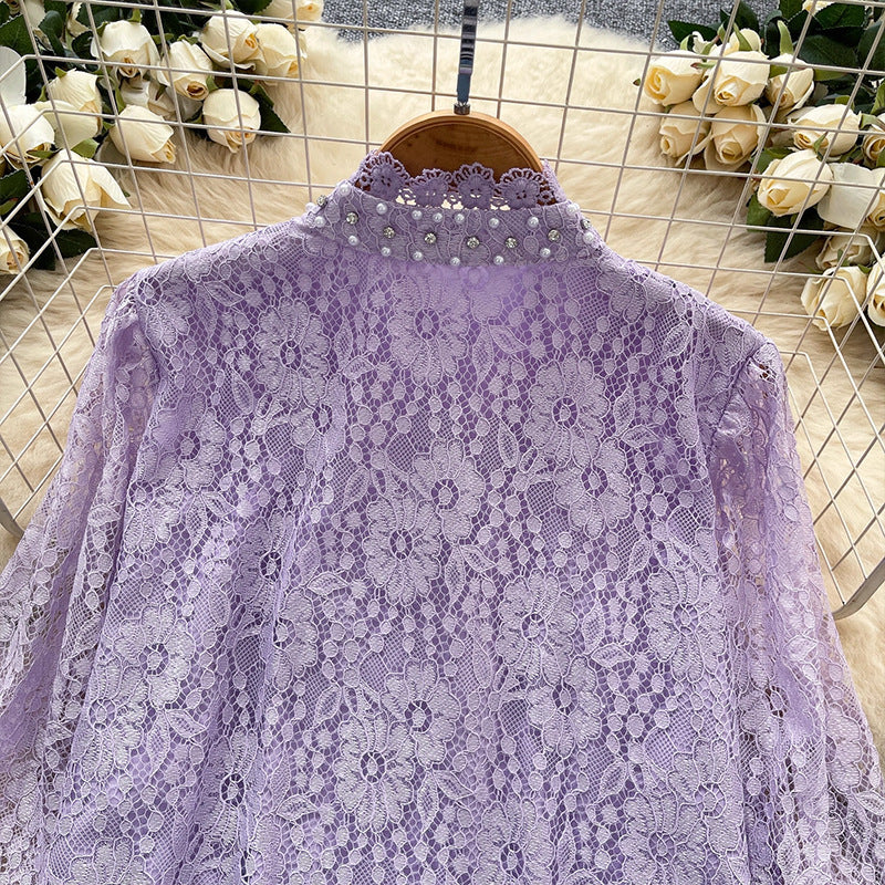 Vintage Beaded & Rhinestone Long Sleeve Shirt