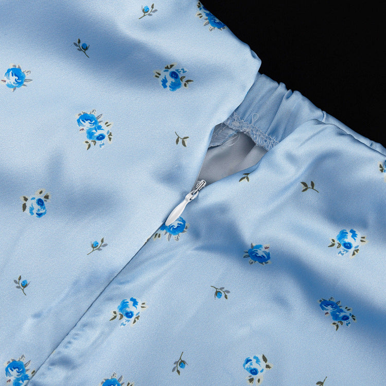 Women's Satin Print Pencil Skirt