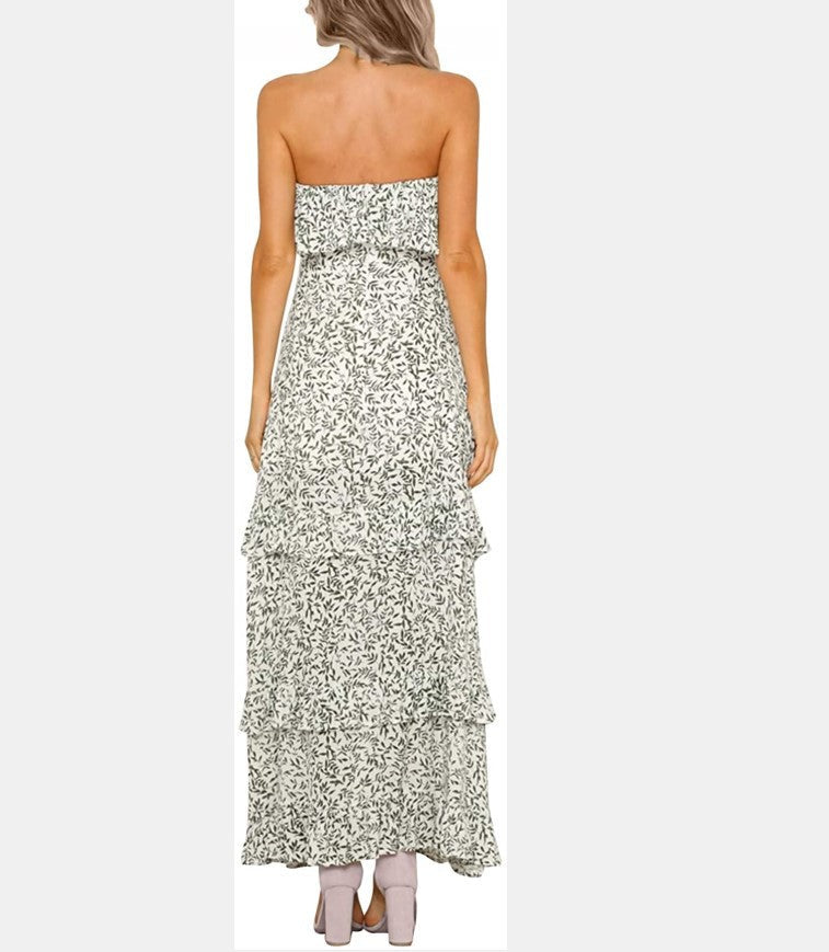 Naiza Strapless Floral Maxi Dress - Sand