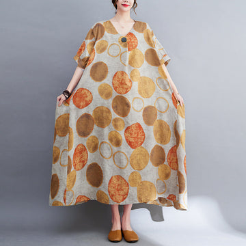 Vintage Summer Plus Sizes Cozy Dresses-Dresses-Orange-L-Free Shipping at meselling99