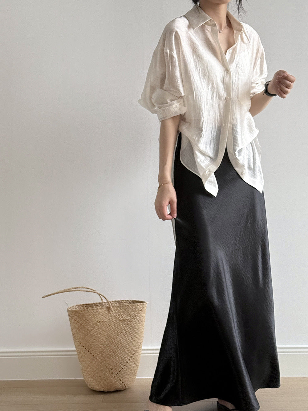 Women's Backless Knotted Shirt – Summer Loose Fit Long Sleeve Sun Protection Blouse-White-M-Free Shipping Leatheretro