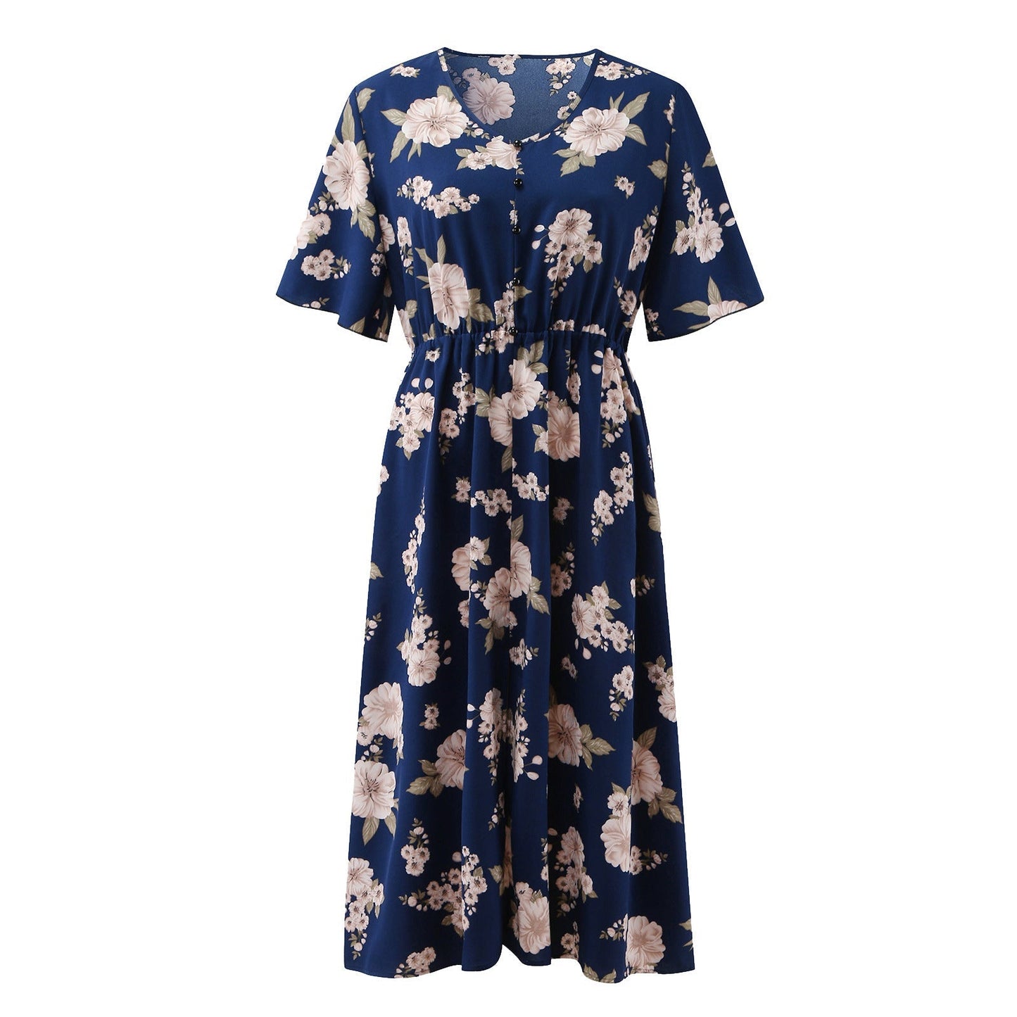 Women Chiffon Short Sleeves Plus Sizes Dresses-Dresses-Free Shipping at meselling99