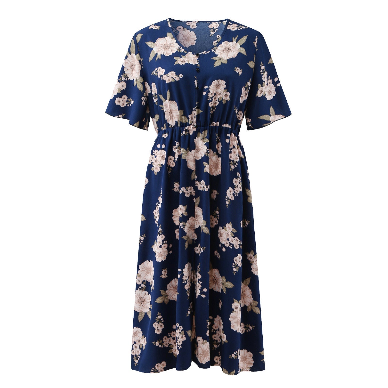 Women Chiffon Short Sleeves Plus Sizes Dresses-Dresses-Free Shipping at meselling99