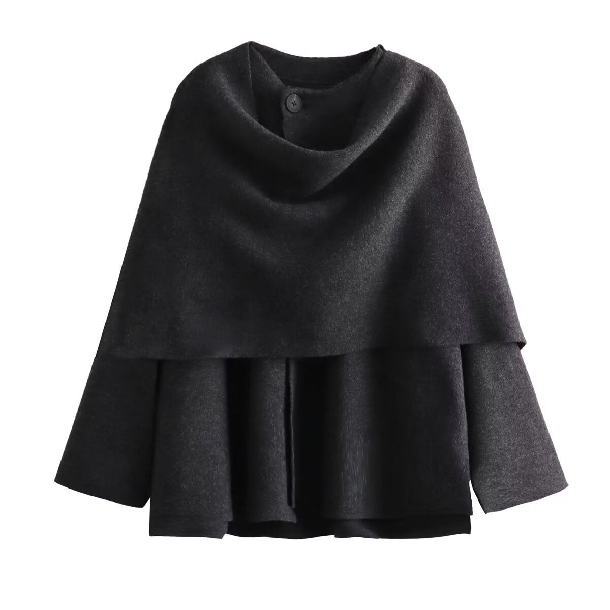 Spring Asymmetrical Scarf Short Loose Knit Coat Jacket