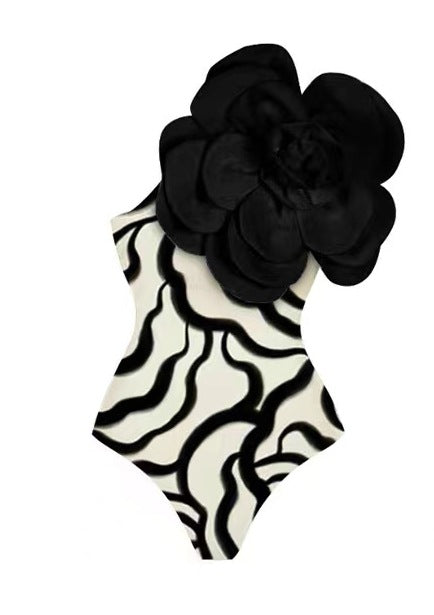 Women's 3D Floral Bikini Set – Sexy High-Cut Bathing Suit for Beach, Pool & Vacation