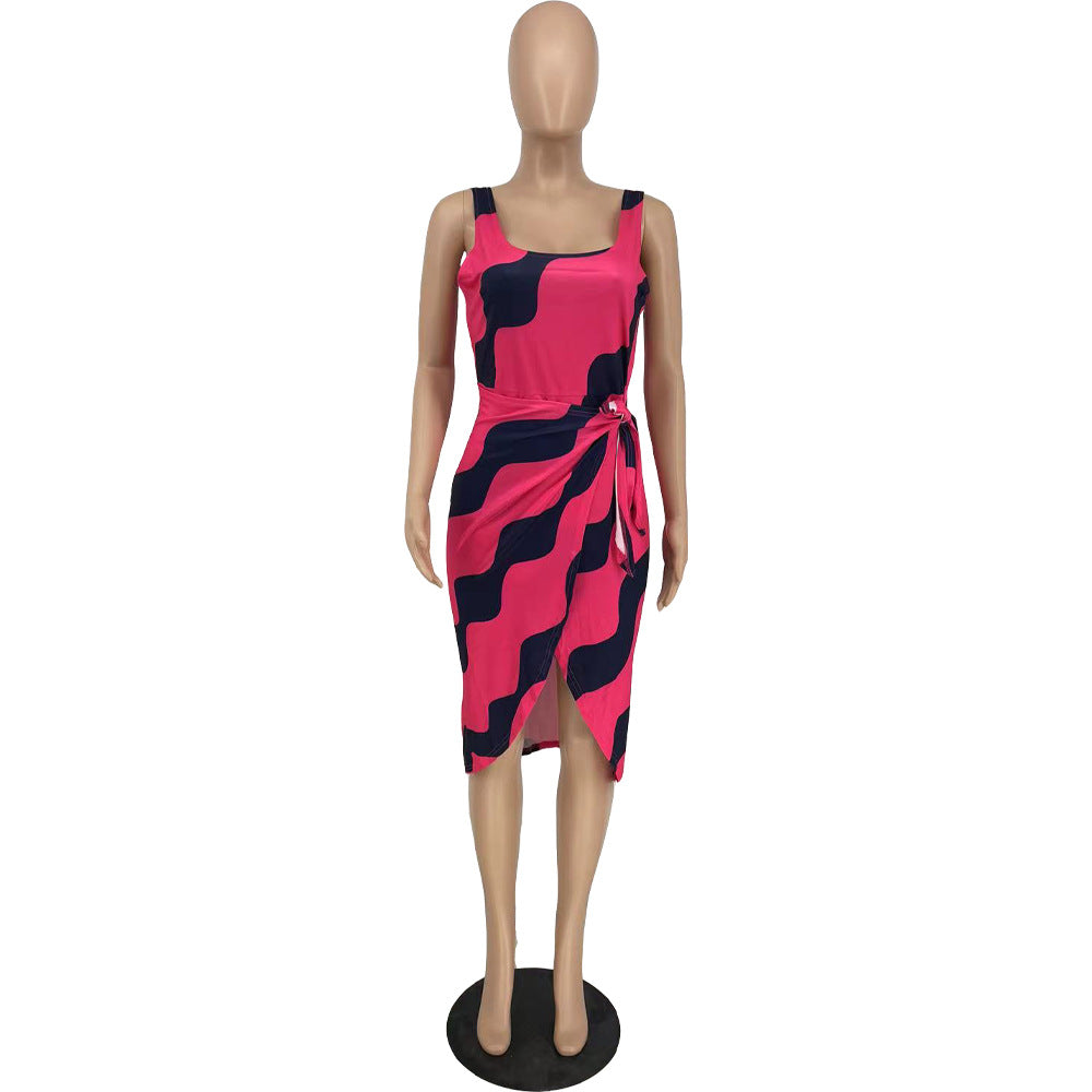 Sexy & Stylish High-Slit Print Dress – Women’s Fashion Dress with Side Slit