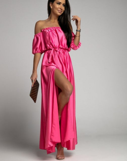 Sexy Off The Shoulder Summer Long Party Dresses-Dresses-Rose Red-S-Free Shipping at meselling99