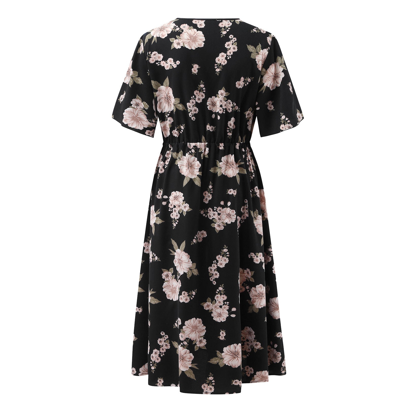 Women Chiffon Short Sleeves Plus Sizes Dresses-Dresses-Free Shipping at meselling99