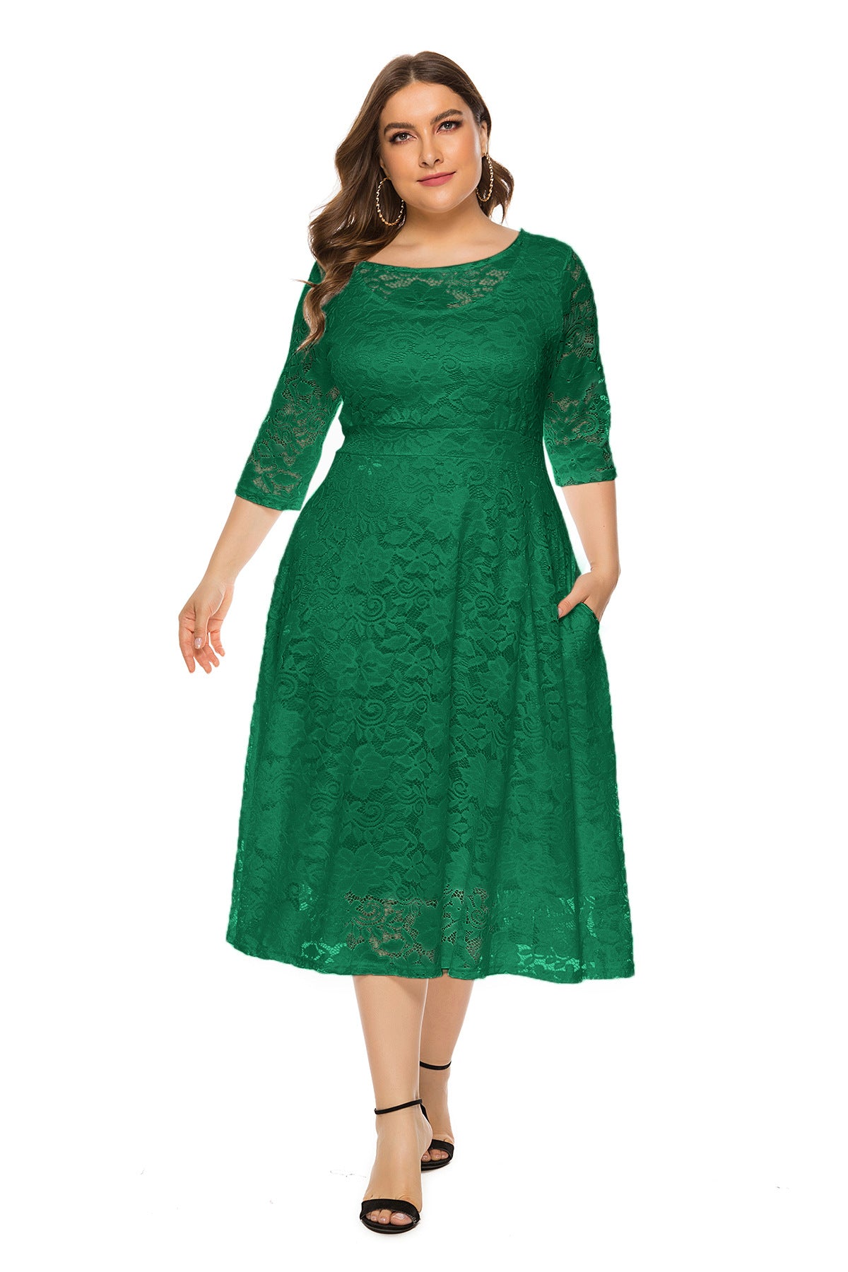 Plus Size Lace Evening Dress