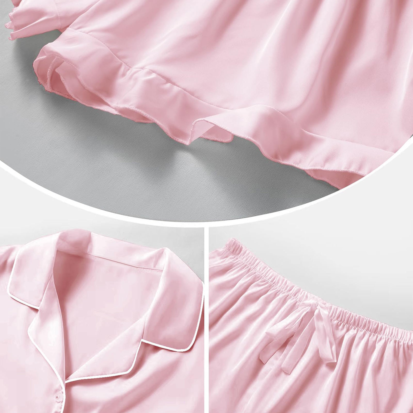 Casual Satin Summer Pajamas Suits for Women