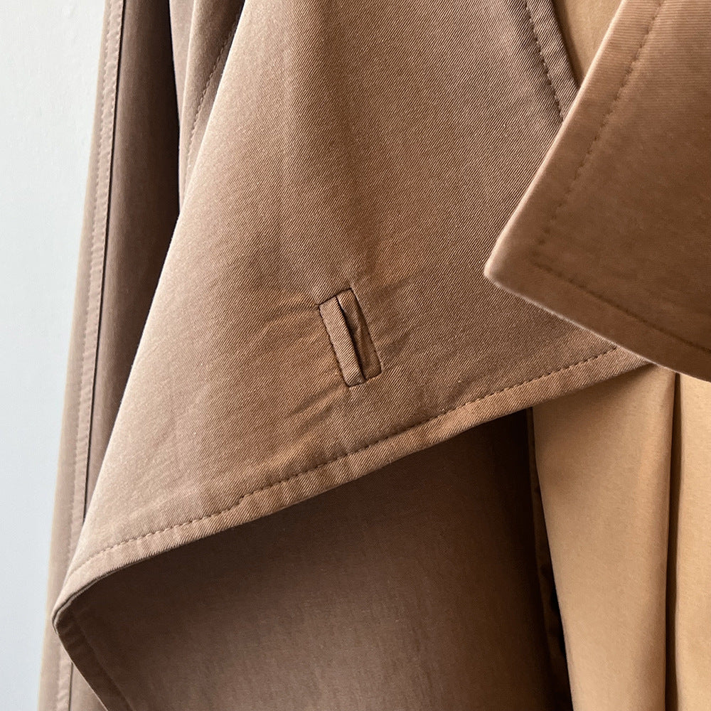 Retro Notch Lapel Single-Button Mid-Length Coat