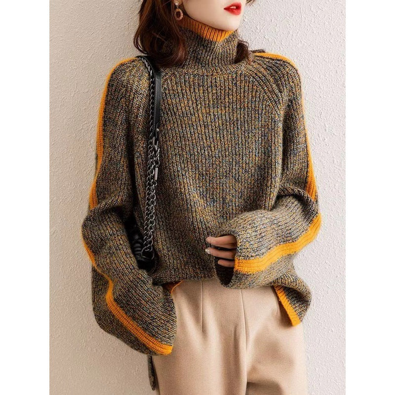 Women's High Neck Chunky Knit Sweater