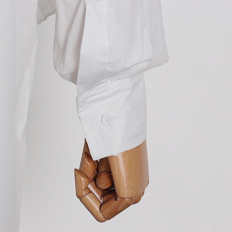 Women Stand Collar Pleat Designed Shirts-STYLEGOING