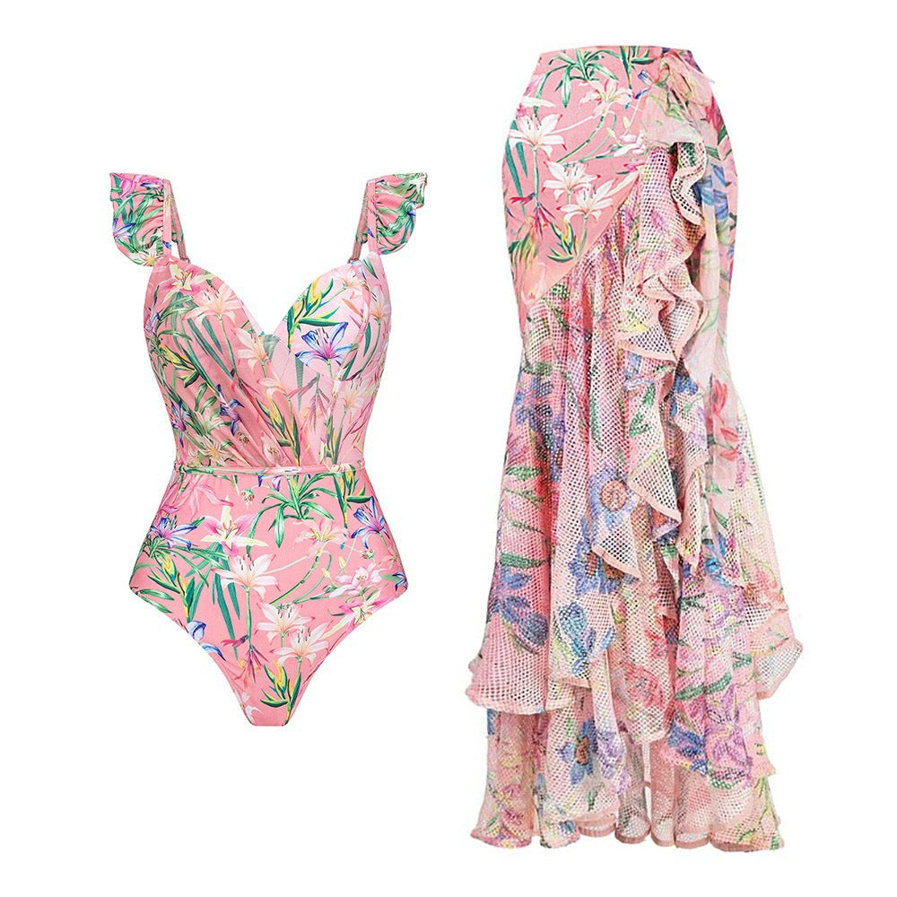 Elegant Floral Sun Proof Summer Beach Swimsuits