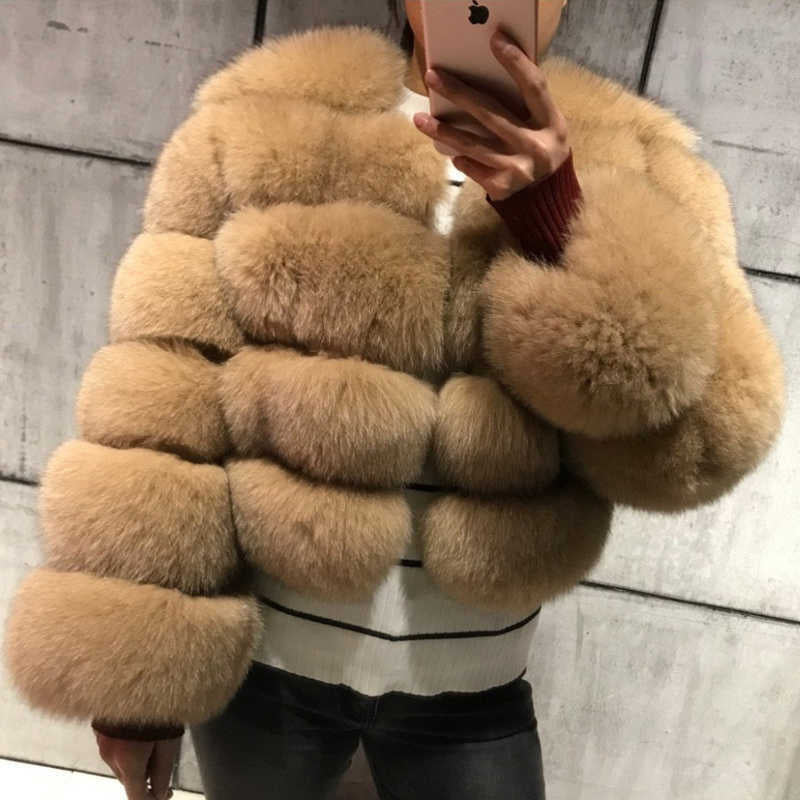 Women's Thickened Faux Fox Fur Spliced Winter Coat