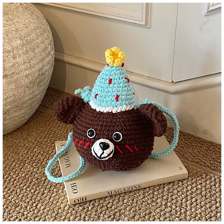 Handmade Knitted Bear Coin Purse
