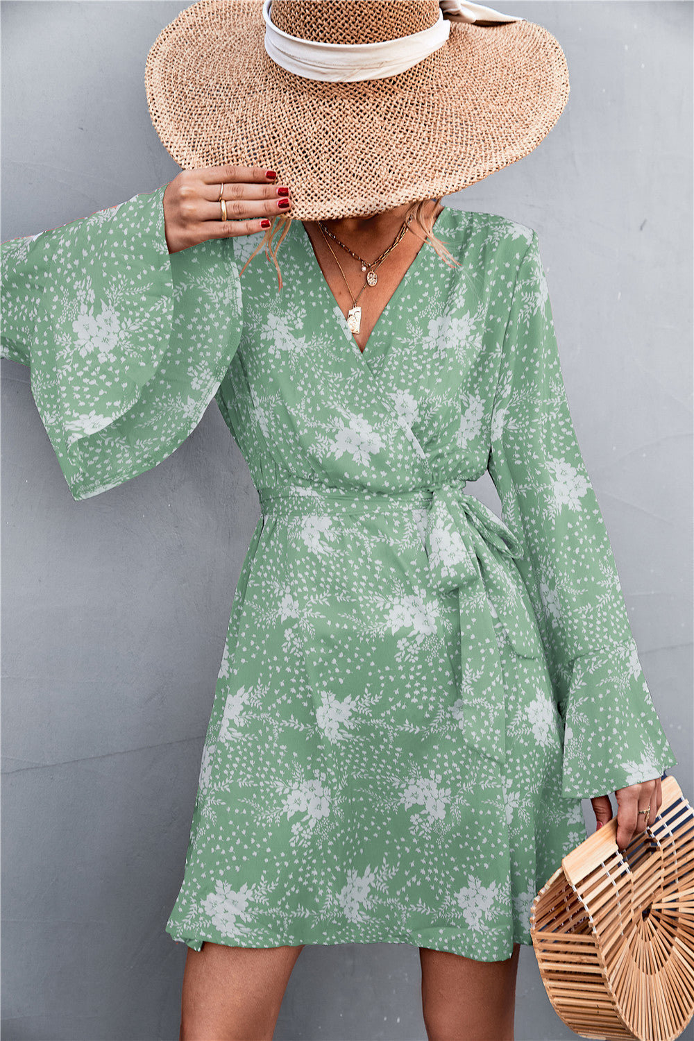 Casual Trumpet Sleeves Bangdage Dresses