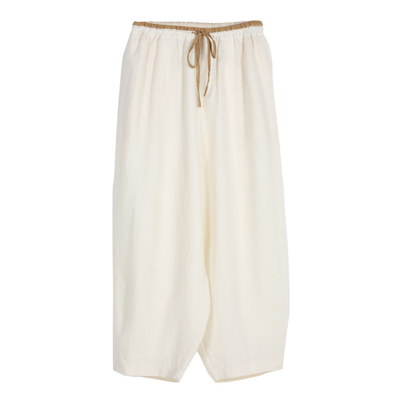 Women's Linen Cropped Palazzo Pants
