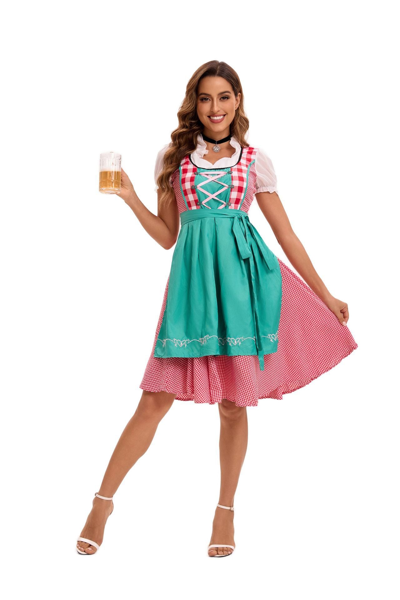 Retro Plaid Dirndl Dress