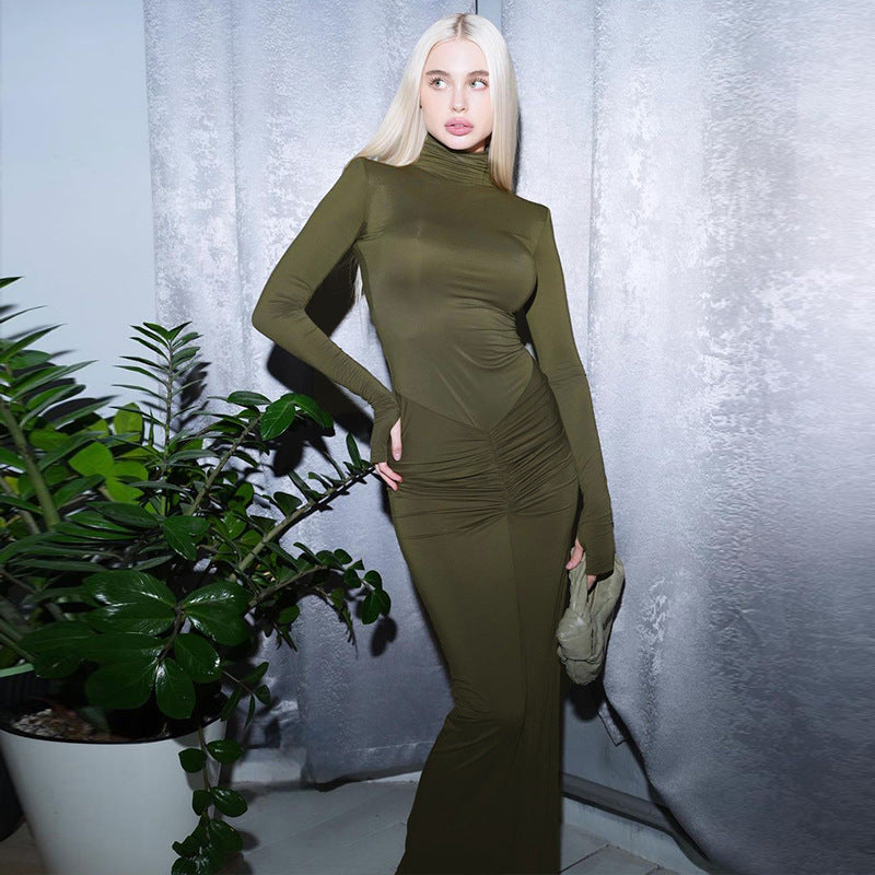 Sexy Stand High Neck Long Sleeves Sheath Dresses