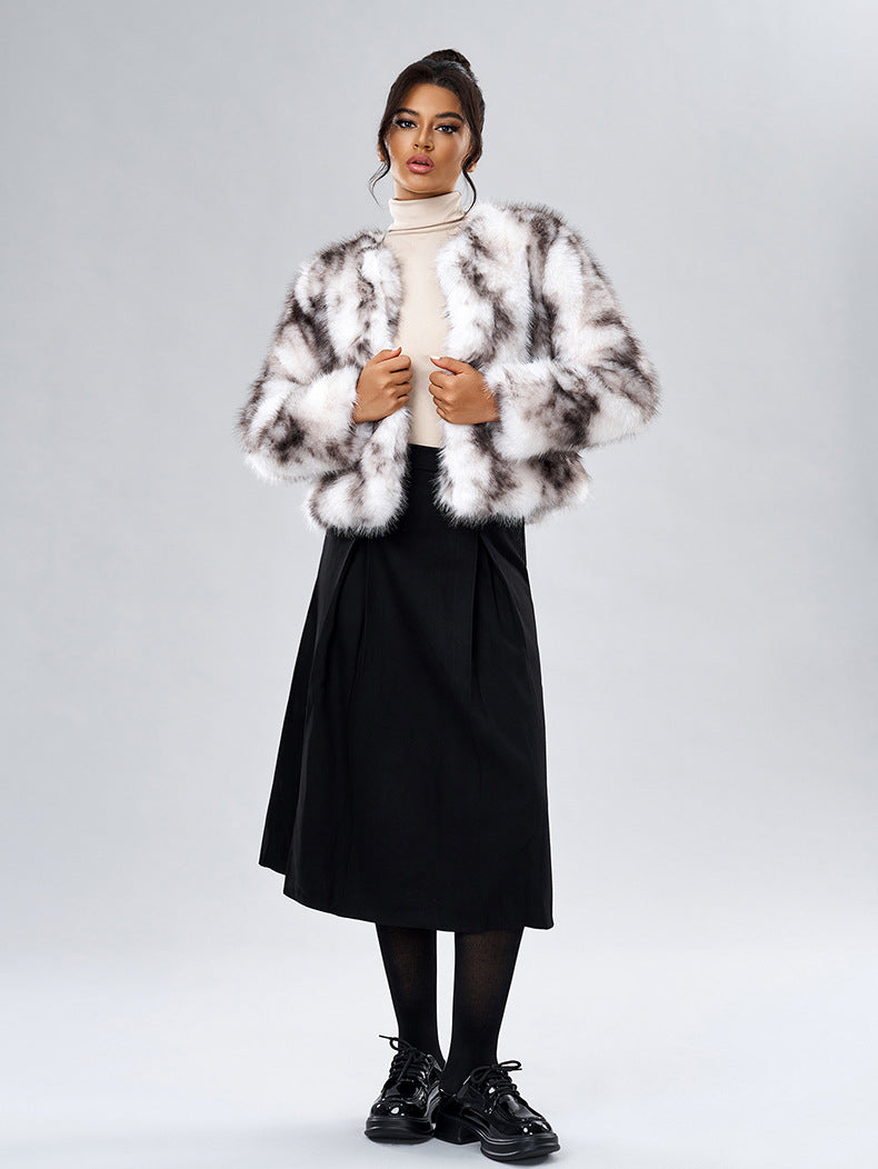 Women's Casual Street Style Fox Fur Jacket Coats