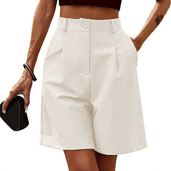 Summer High Waist Loose Straight Leg Shorts