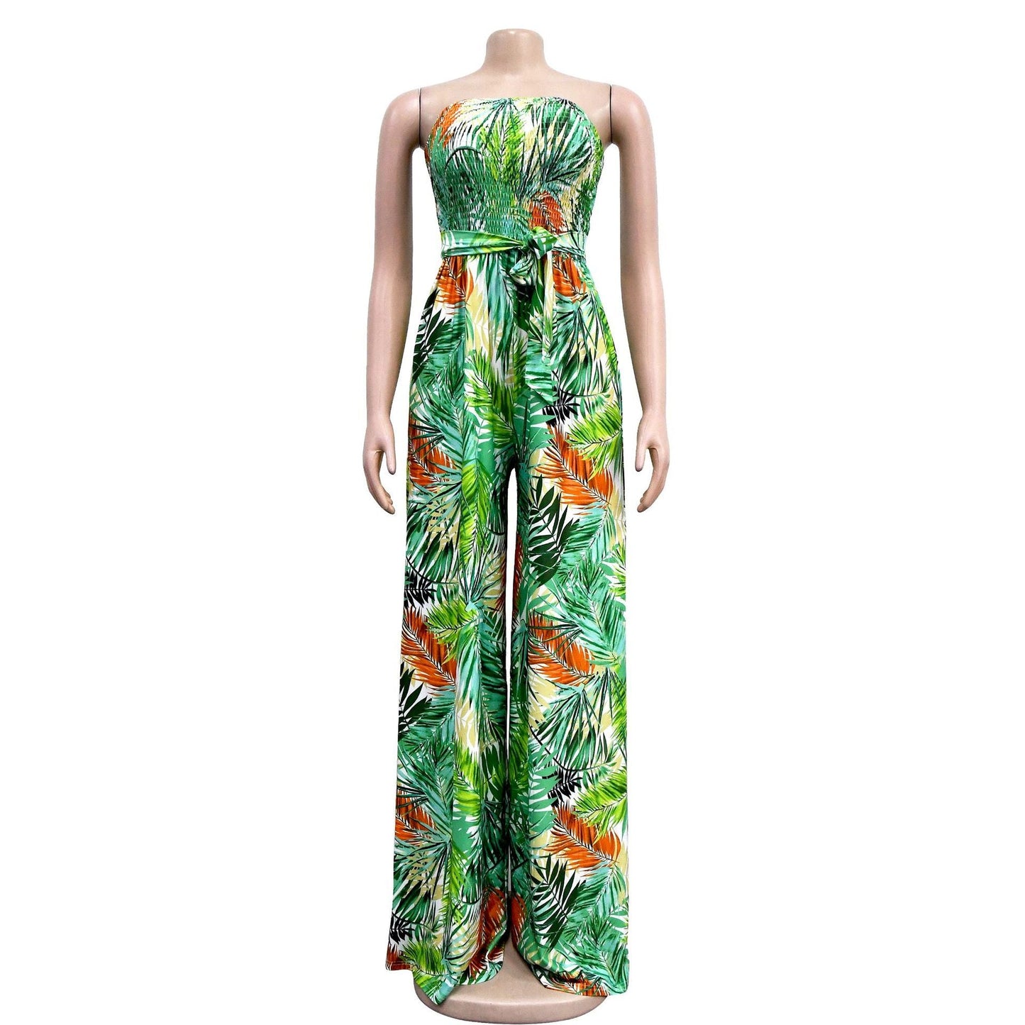 Fashion Floral Print Sleeveless Women Jumpsuits