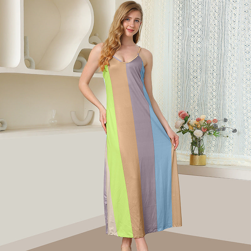 Casual Rainbow Summer Tank Top Long Dresses