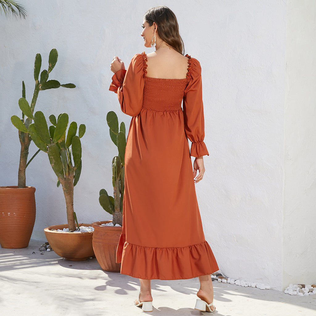 Maternity Dress with Chiffon Flared Sleeve