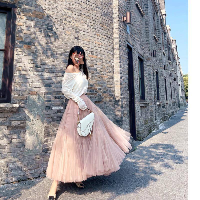 Elegant French Chiffon A-Line Midi Skirt