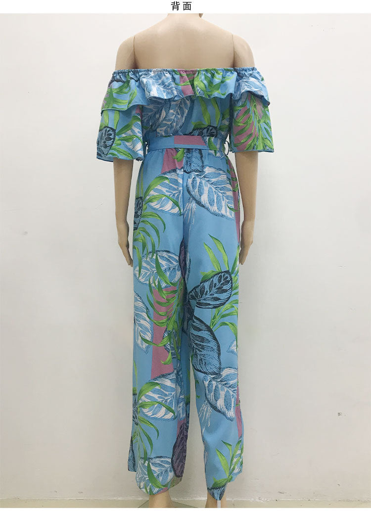 Sexy One Shoulder Chiffon Summer Beach Jumpsuits