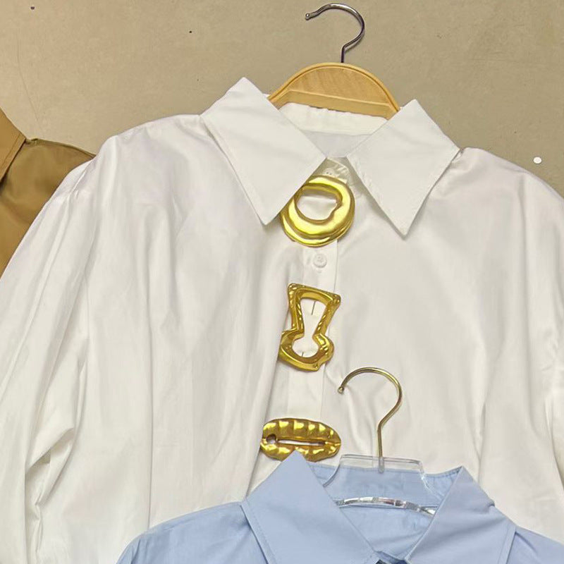 Fashionable Lapel Loose Fit Button-Up Long Sleeve Shirt