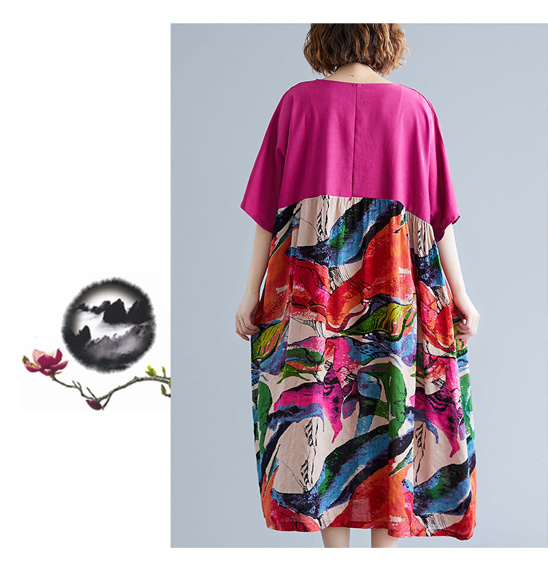 Summer Plus Sizes Dresses for Women-Dresses-Rose Red-One Size-Free Shipping at meselling99