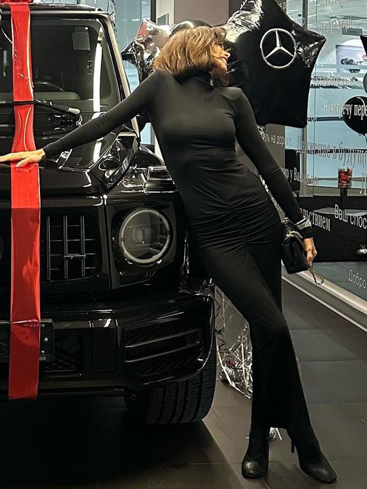 Sexy Stand High Neck Long Sleeves Sheath Dresses