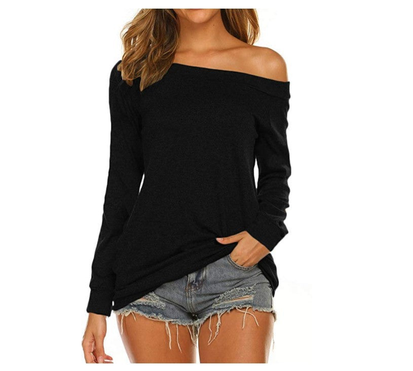 Women's Off-Shoulder Long Sleeve T-Shirt