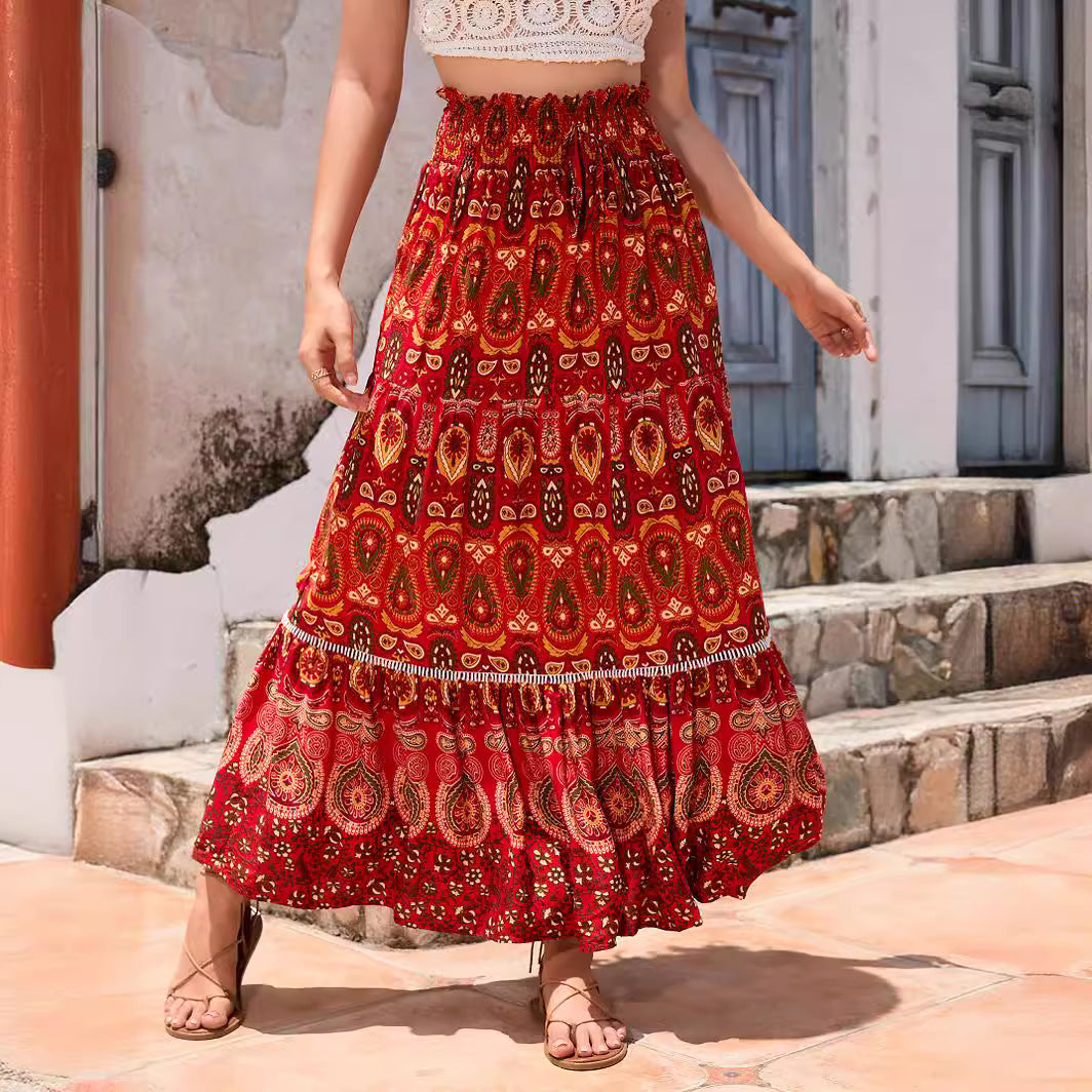 Bohemian Exotic Women Midi Skirts