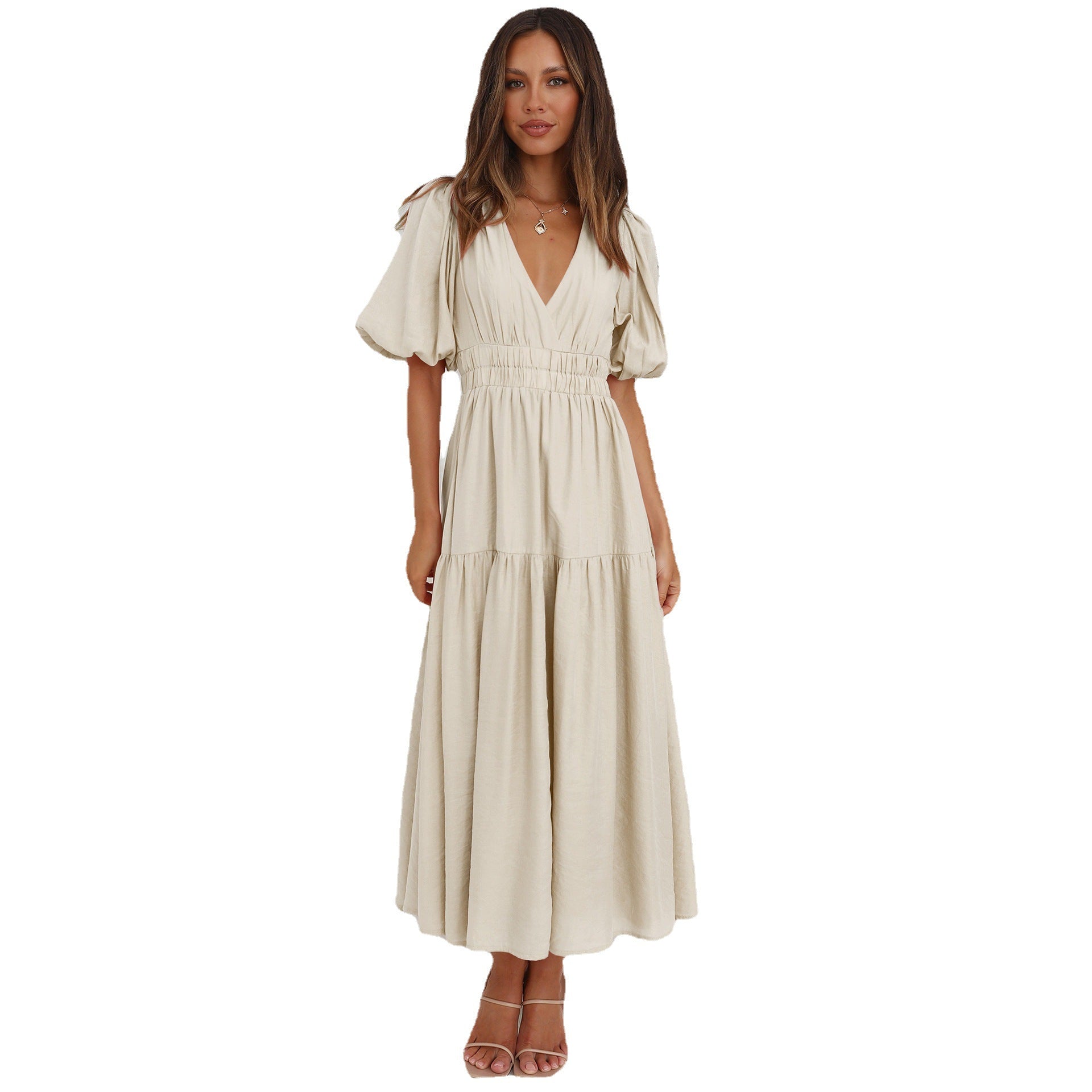 Fashion V Neck Summer Long Dresses for Women