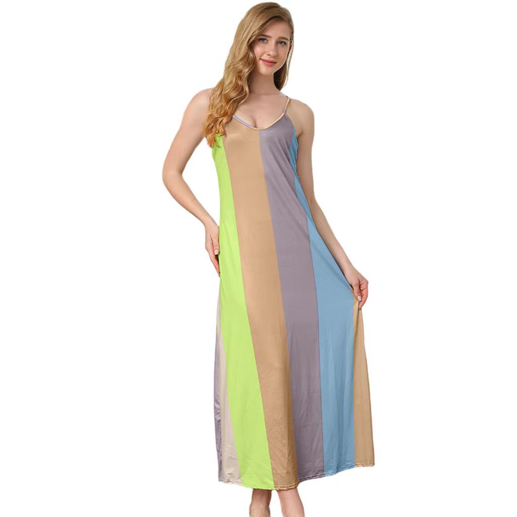 Casual Rainbow Summer Tank Top Long Dresses