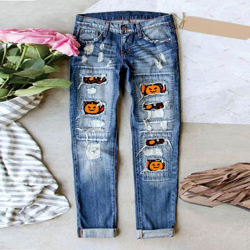 Women’s Mid-Rise Straight Leg Jeans for Halloween
