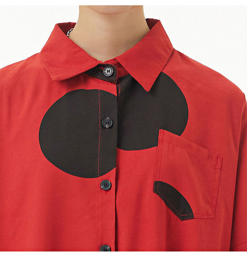 Designed Dot Print Plus Sizes Shirts Coats for Women-Dresses-Free Shipping at meselling99