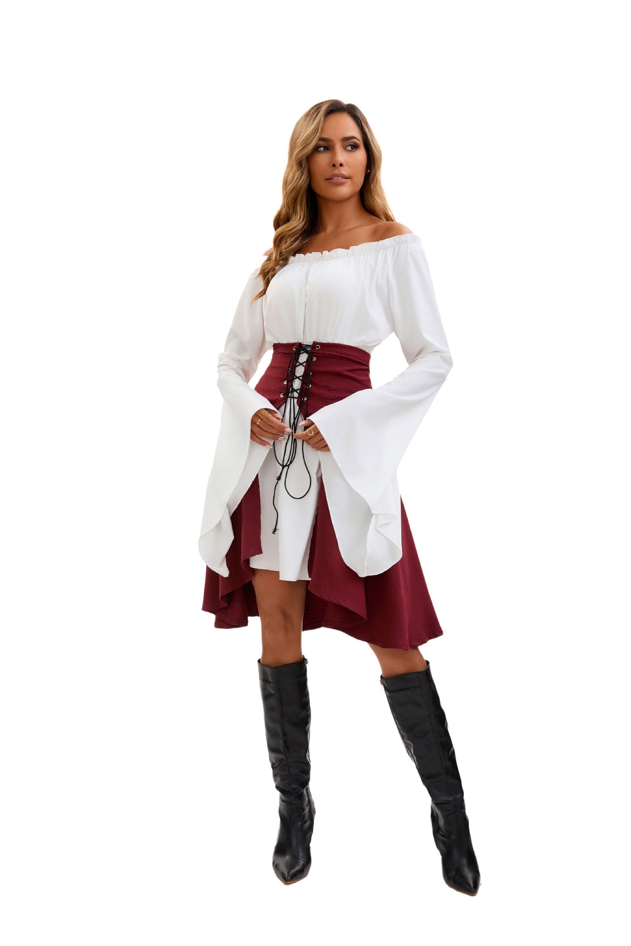Renaissance Pirate Shirt - Medieval Halloween Costume Blouse for Women
