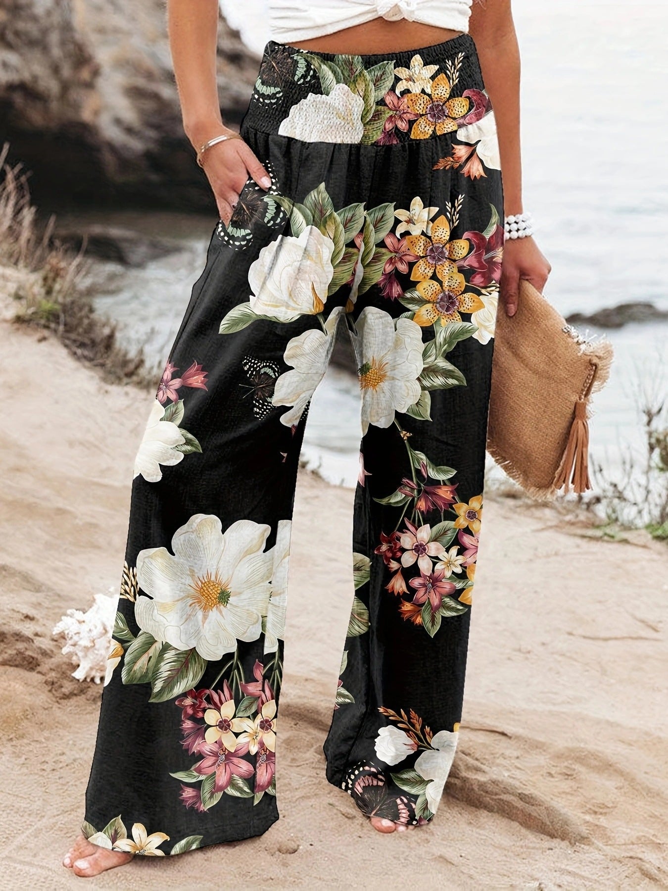 Women's Printed Wide-Leg Lounge Pants