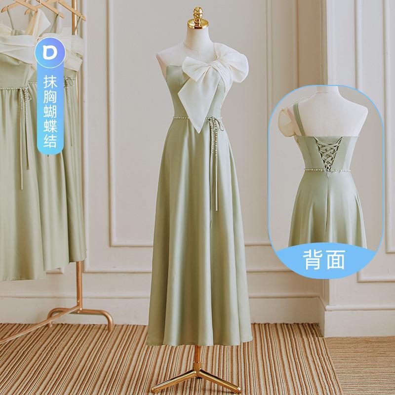 Fashion Satin Green Spring Bridesmaid Dresses