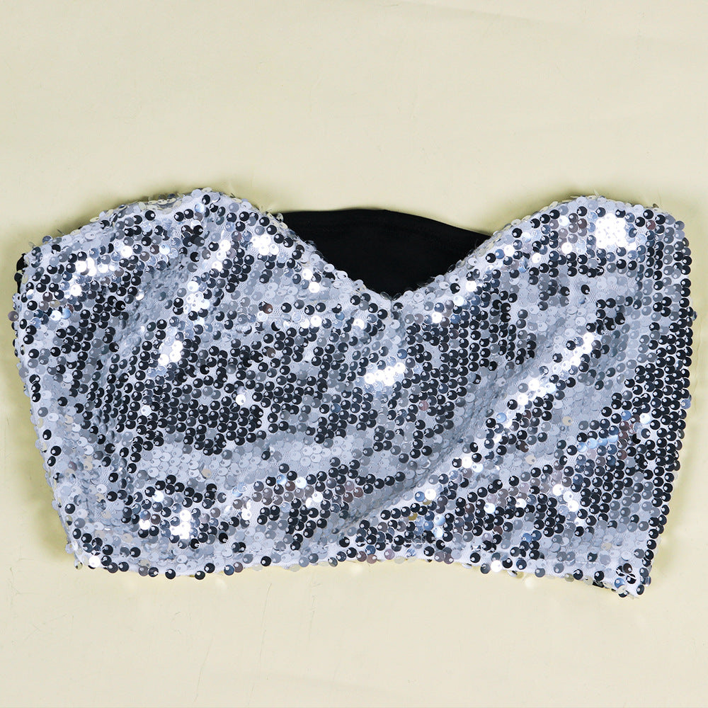 Sexy Bodycon Sequined 3pcs Short Dresses-Party Dresses-Free Shipping at meselling99